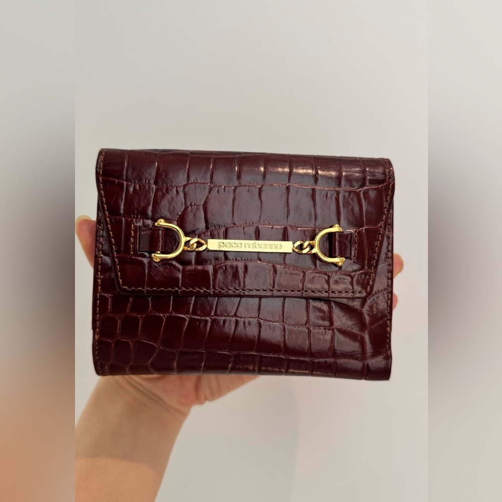Paco Rabanne Brown Croc-Embossed Wallet - Picture 13 of 13